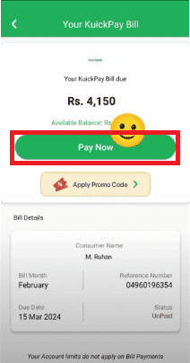Your Kuickpay Bills Due click on Pay Now