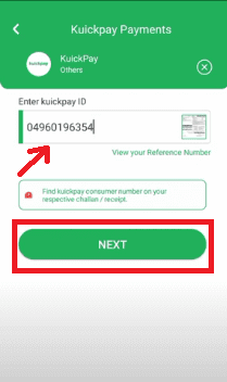  enter the consumer number and click on NEXT button 